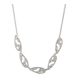 Givenchy Silver Tone Crystal Statement Necklace